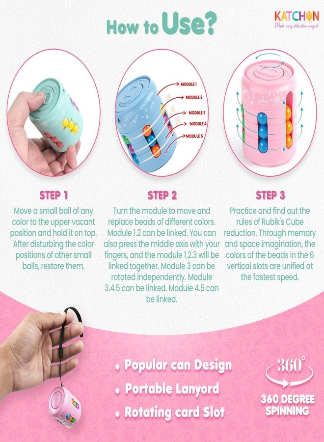 KatchOn, Rotating Fidget Toys - Pack of 12 | Magic Bean Puzzle Cube and Fidget Spinners for Kids, Adults | Fidget Toys Bulk, Classroom Prizes,Goodie Bag Stuffers, Birthday Party Favors for Kids 8-12 - Image 3